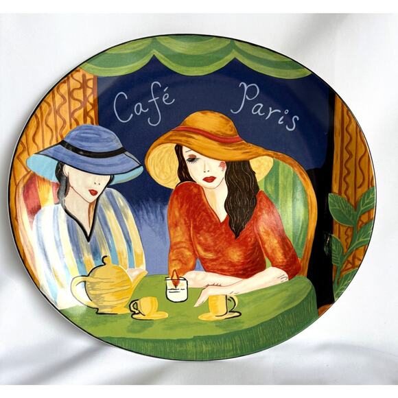 Furio Cafe Paris 4914-17 Ceramic Serving Plate Platter 1994 Vintage Collectible - Picture 1 of 8